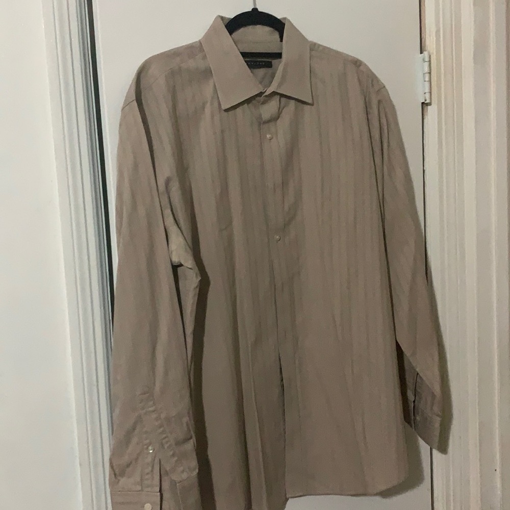Sean John Tan 17.5 34/35 Tan Dress Shirt